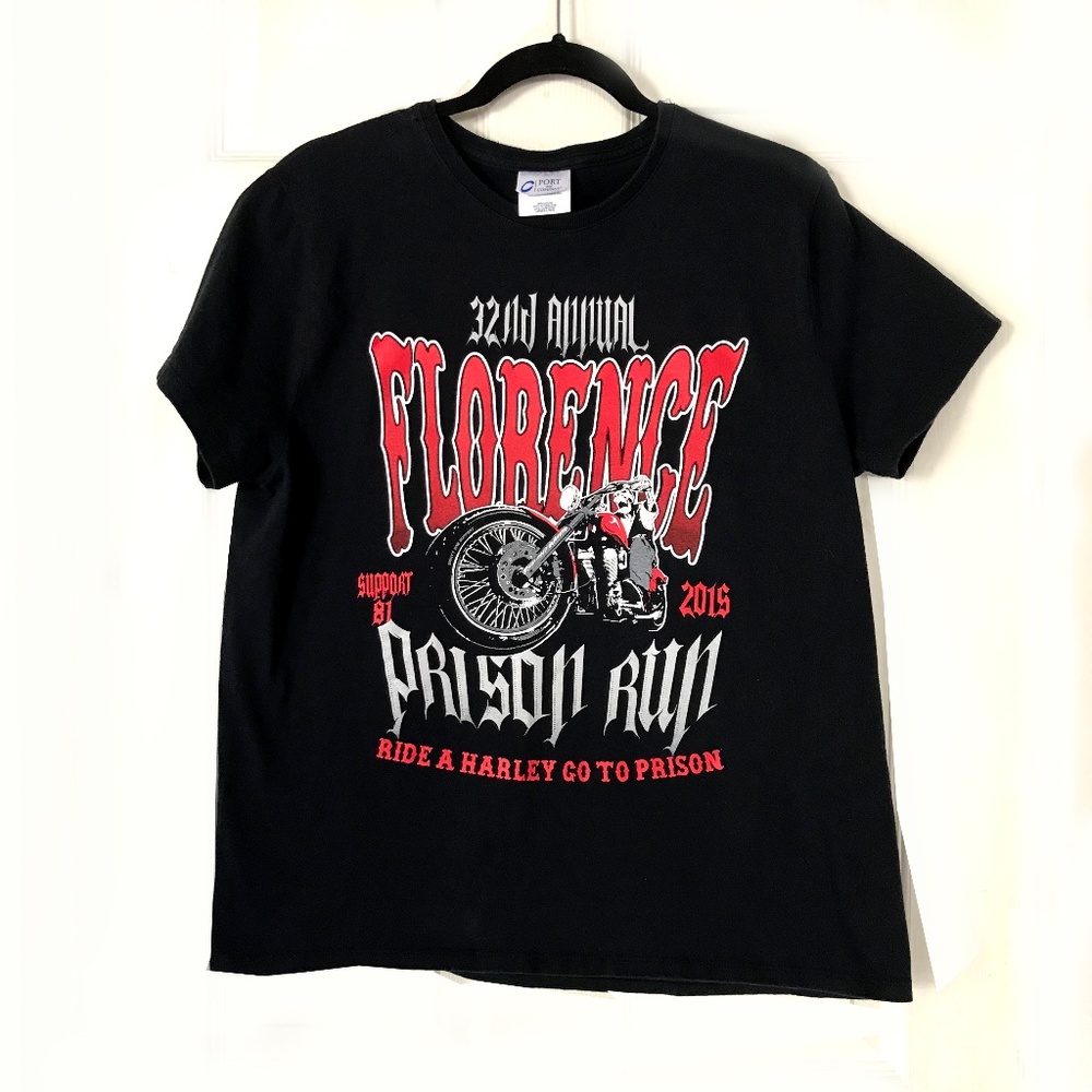 Biker Tee 32nd Annual Florence Prison Run Large